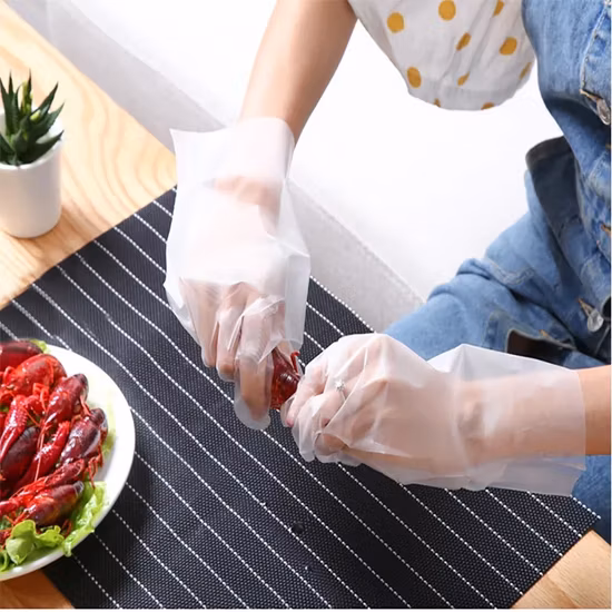 Guantes desechables de alto rendimiento TPE CPE, guantes para servicio de alimentos, a prueba de líquidos, sin látex, impermeables, transparentes, blancos, azules