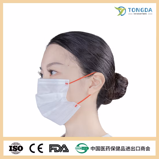 Precio de fábrica de mascarilla no tejida desechable de 3 capas impresa en color personalizado al por mayor, mascarilla civil de 3 capas con gancho en stock